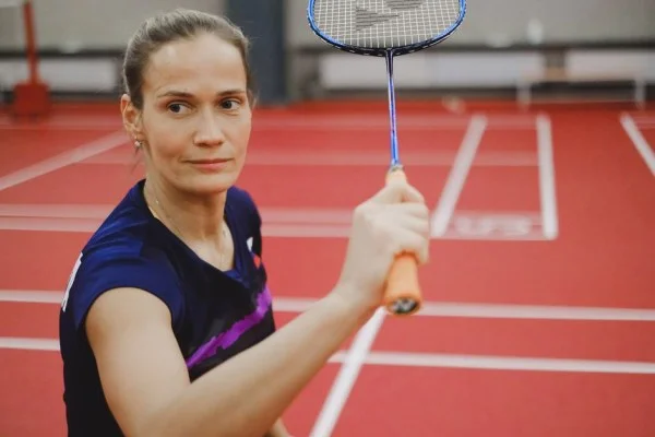 female badminton player